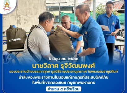 <strong>อ่านเพิ่มเติมเกี่ยวกับ</strong><br>นายวิลาศ รุจิวัฒนพงศ์ รองประธานฝ่ายบรรเทาทุกข์ มูลนิธิราชประชานุเคราะห์ฯ นำสิ่งของพระราชทานไปมอบแก่ราษฎรที่ประสบอัคคีภัย ในพื้นที่เขตคลองเตย กรุงเทพมหานคร นายวิลาศ รุจิวัฒนพงศ์ รองประธานฝ่ายบรรเทาทุกข์ มูลนิธิราชประชานุเคราะห์ฯ นำสิ่งของพระราชทานไปมอบแก่ราษฎรที่ประสบอัคคีภัย ในพื้นที่เขตคลองเตย กรุงเทพมหานคร